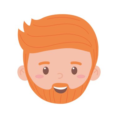 Sakal vektör tasarımlı Avatar adam çizgi filmi