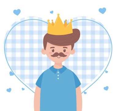 Babalar günü vektör tasarımında tacı olan baba.