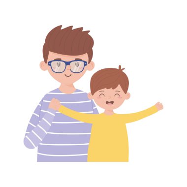 Baba ve oğul vektör tasarımı