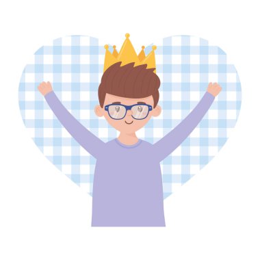 Babalar günü vektör tasarımında tacı olan baba.