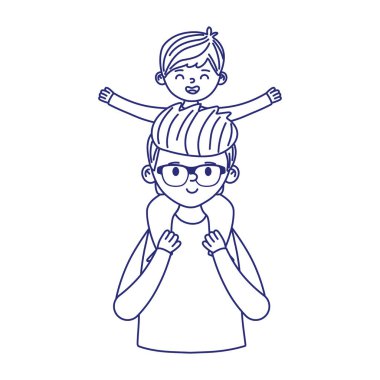 Baba ve oğul vektör tasarımı