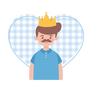 Babalar günü vektör tasarımında tacı olan baba.