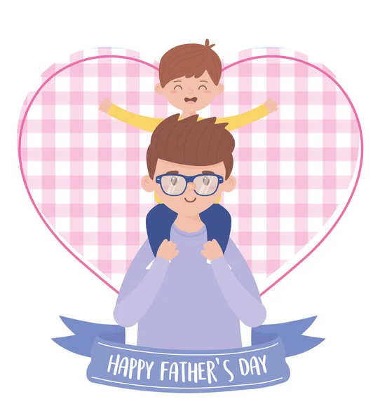 Father with son on fathers day vector design — Stock Vector