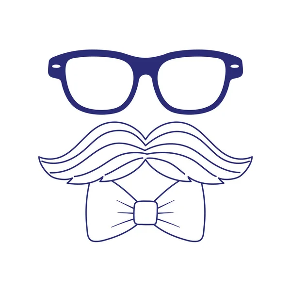 Óculos bigode e desenho vetorial laço —  Vetores de Stock