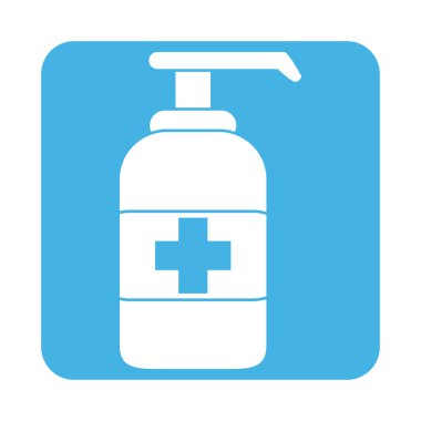 covid 19 coronavirus önleme şişesi dezenfektan ürün blok biçimi simgesi