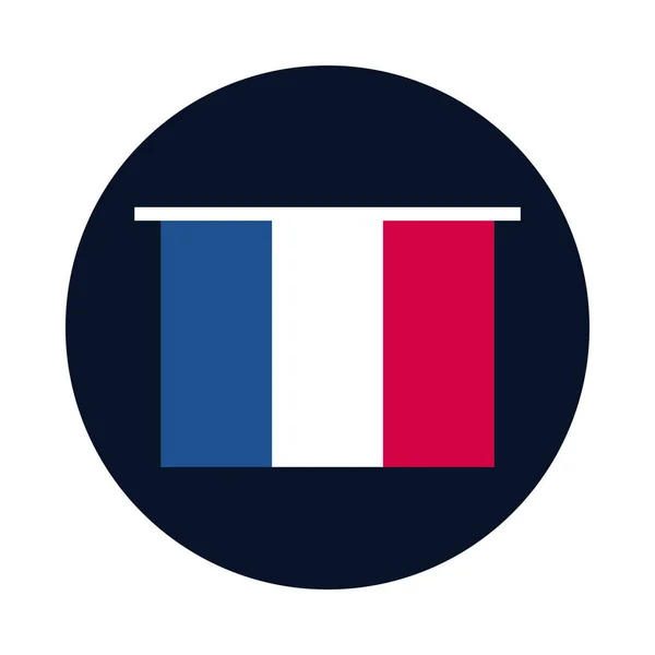 Γαλλία μπλοκ σημαία και επίπεδη στυλ εικονίδιο διάνυσμα σχεδιασμό — Διανυσματικό Αρχείο