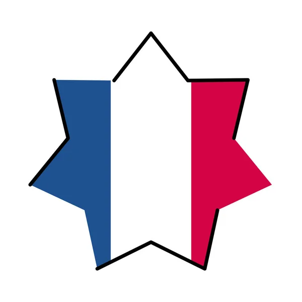 Fransa yıldız çizgisi ve biçim ikonu vektör tasarımını doldur — Stok Vektör