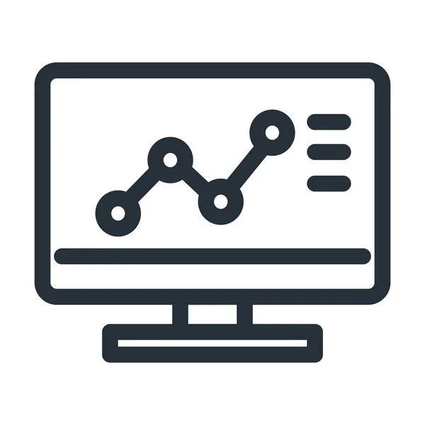 Infographic zvýšit šipkový graf uvnitř návrhu ikon stylu počítačové čáry — Stockový vektor