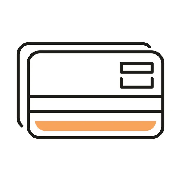 Línea de tarjeta de crédito icono de estilo diseño vectorial — Archivo Imágenes Vectoriales