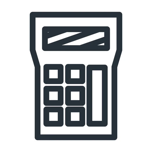 Design de vetor de ícone de estilo de linha calculadora isolada — Vetor de Stock