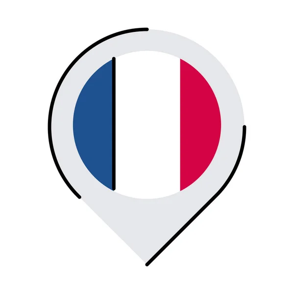 フランスシールスタンプマークラインと塗りつぶしスタイルのアイコンベクトルデザイン — ストックベクタ