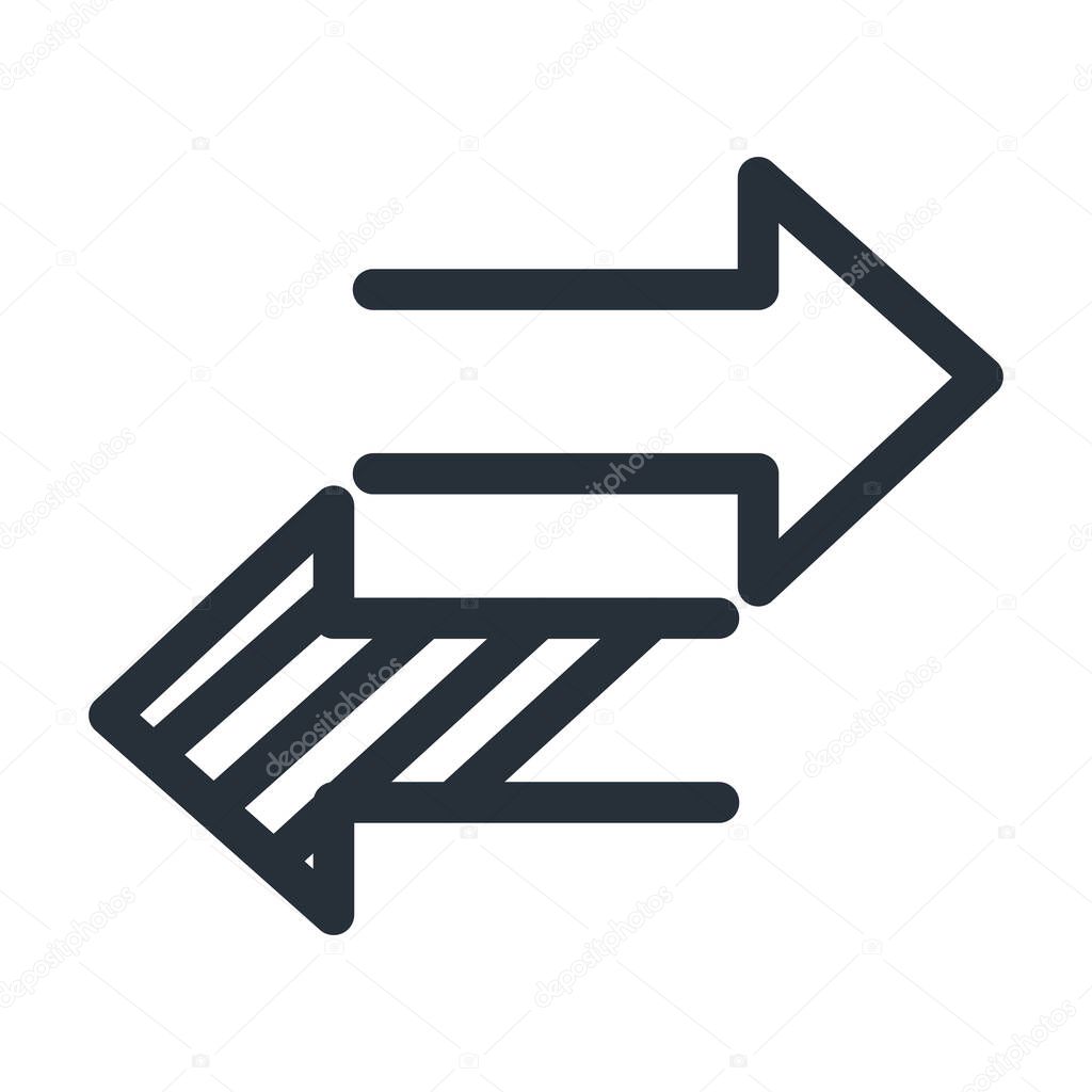 Next and before arrows line style icon vector design