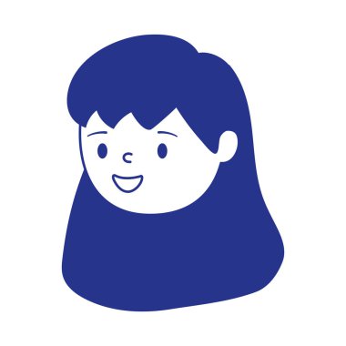 İzole edilmiş Avatar kadın çizgi film vektör tasarımı