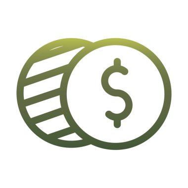 Sikkeler gradyan biçim ikon vektör tasarımı