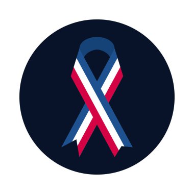 Fransa kurdele bloğu ve düz biçim vektör tasarımı