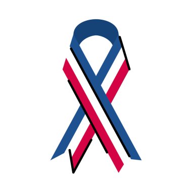 Fransa kurdele hattı ve biçim ikonu vektör tasarımını doldur