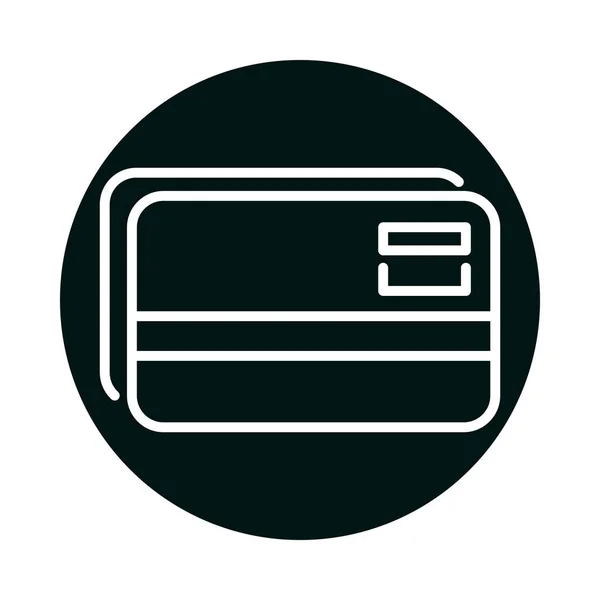 Kreditkortsblock och linje stil ikon vektor design — Stock vektor