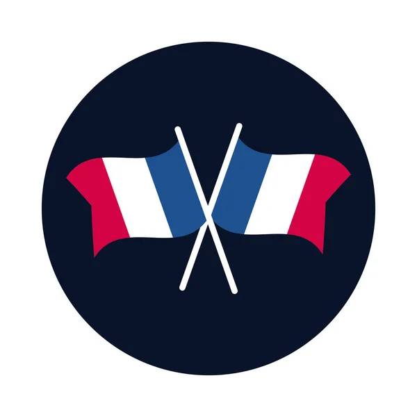 Francja flagi blok i płaski styl ikona wektor projekt — Wektor stockowy