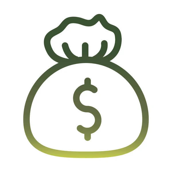 Dolar wewnątrz torba gradientowy styl ikona wektor projektu — Wektor stockowy