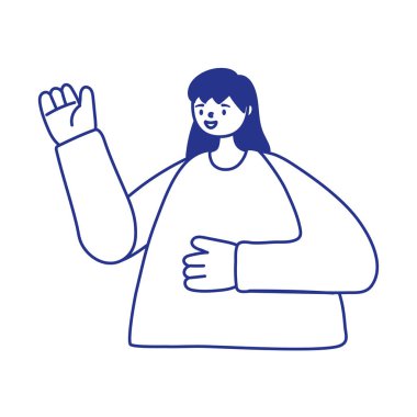 İzole edilmiş Avatar kadın çizgi film vektör tasarımı