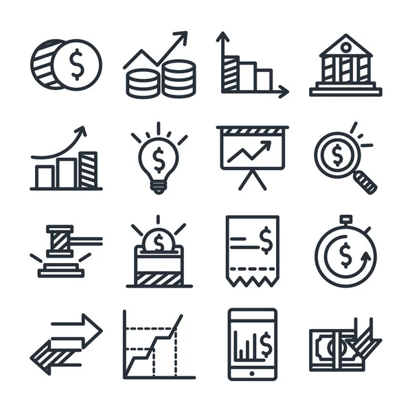 Design vettoriale icona stile linea economia e finanza — Vettoriale Stock