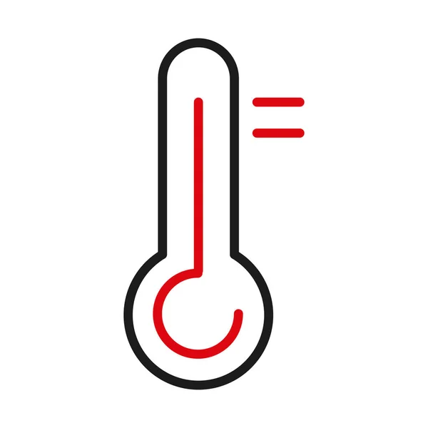 温度計ラインのバイカラースタイルのアイコンベクトルデザイン — ストックベクタ