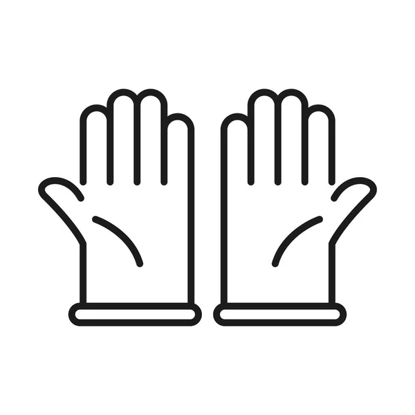 Handschuhe mit Keimen Linie Stil-Symbol-Vektor-Design — Stockvektor