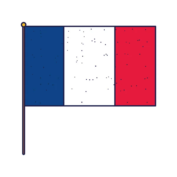 Desenho isolado do vetor de bandeira da frança — Vetor de Stock