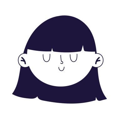 İzole edilmiş Avatar kadın çizgi film vektör tasarımı