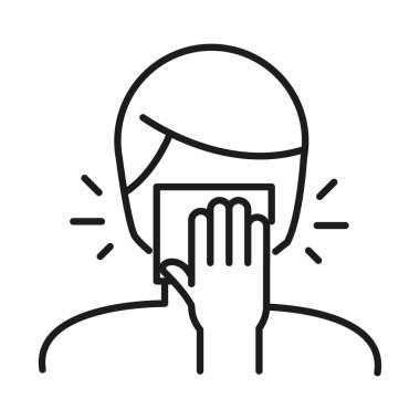 Ağız çizgisi biçim vektör tasarımında dokusu olan insan avatarı