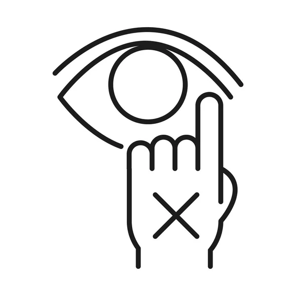 Dont touch your eye line style icon vector design — Stock Vector