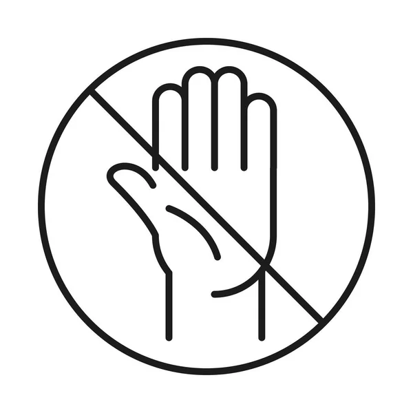 Verboden geven hand lijn stijl pictogram vector ontwerp — Stockvector