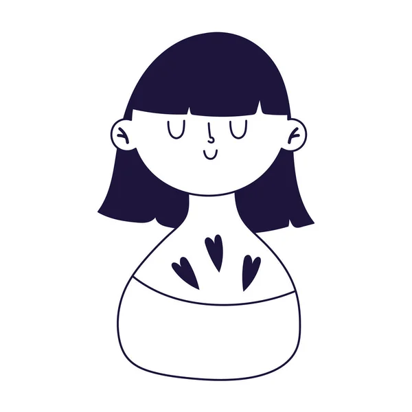 Isolé avatar femme dessin animé vecteur design — Image vectorielle