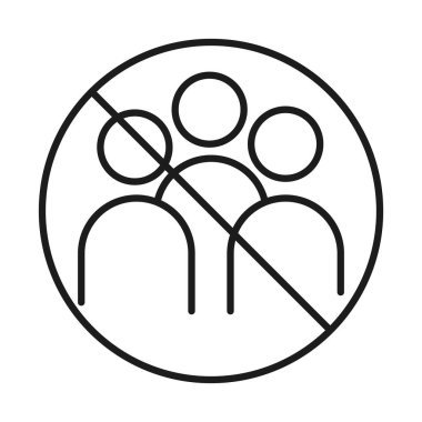 Yasak sosyal buluşma çizgisi biçim vektör tasarımı