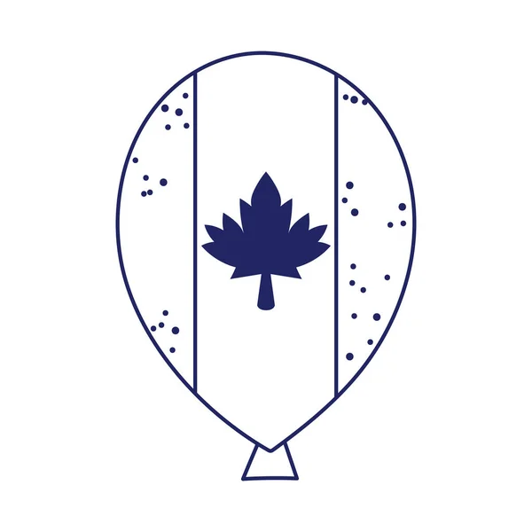 Kanadensiska lönnlöv inuti ballong vektor design — Stock vektor
