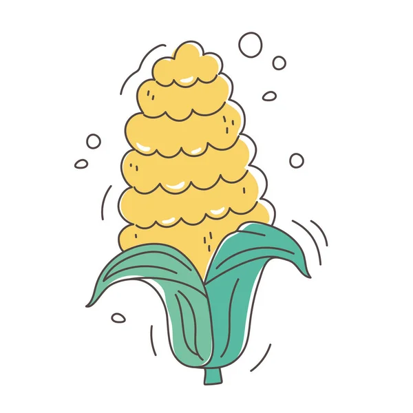 Healthy food nutrition diet organic harvest corn icon — Stock Vector