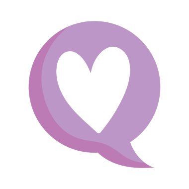 Kalp vektör tasarımı ile iletişim balonu