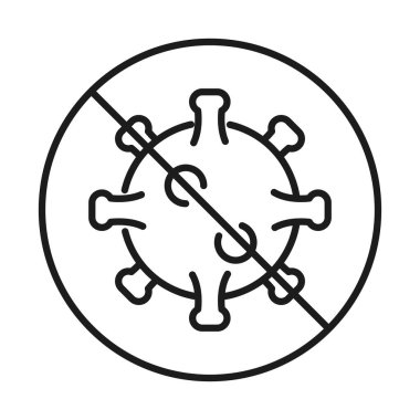 Yasak covid 19 virüs çizgisi biçim vektör tasarımı