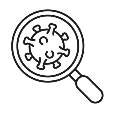 Lupe çizgisi biçim vektör tasarımı içindeki Covid 19 virüsü