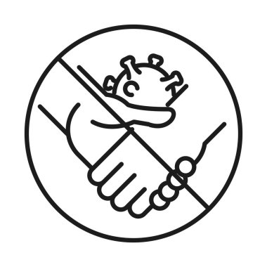 Yasak el sıkışma çizgisi biçim vektör tasarımı