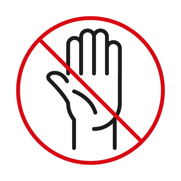 Απαγορευμένη δίνοντας γραμμή χέρι δίχρωμο στυλ εικονίδιο διανυσματικό σχεδιασμό — Διανυσματικό Αρχείο