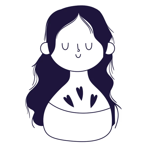 Ізольована аватарка жінка мультфільм Векторний дизайн — стоковий вектор