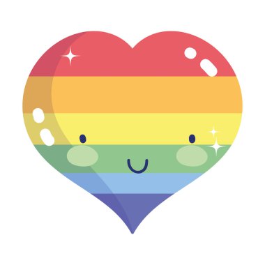 İzole lgtbi kalp karikatür tasarımı