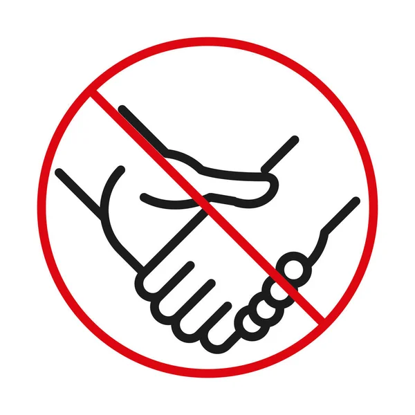 Forbidden handshake line bicolor style icon vector design — Stock Vector