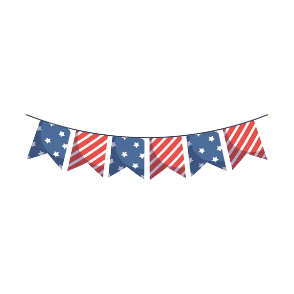 Isolated usa banner pennant vector design — Stock Vector