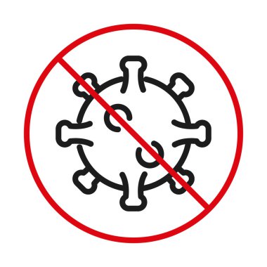 Yasak covid 19 virüs hattı bicolor biçim vektör tasarımı