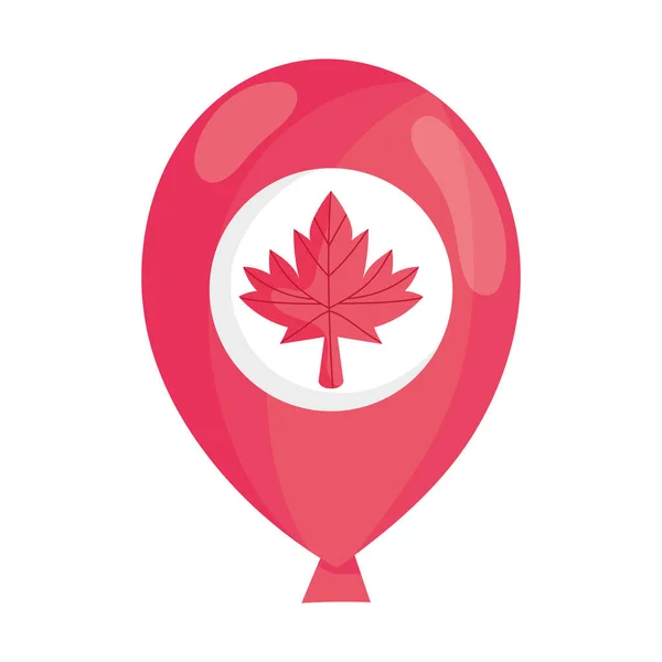 Канадский кленовый лист внутри конструкции вектора воздушного шара — стоковый вектор