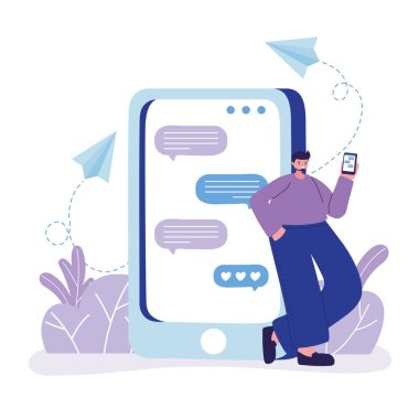 Akıllı telefon konuşmalarıyla genç adam karakteri