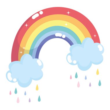 Bulut tasarımı ile izole lgtbi gökkuşağı