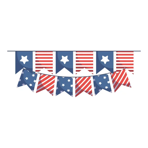 Isolato USA banner pennant vector design — Vettoriale Stock